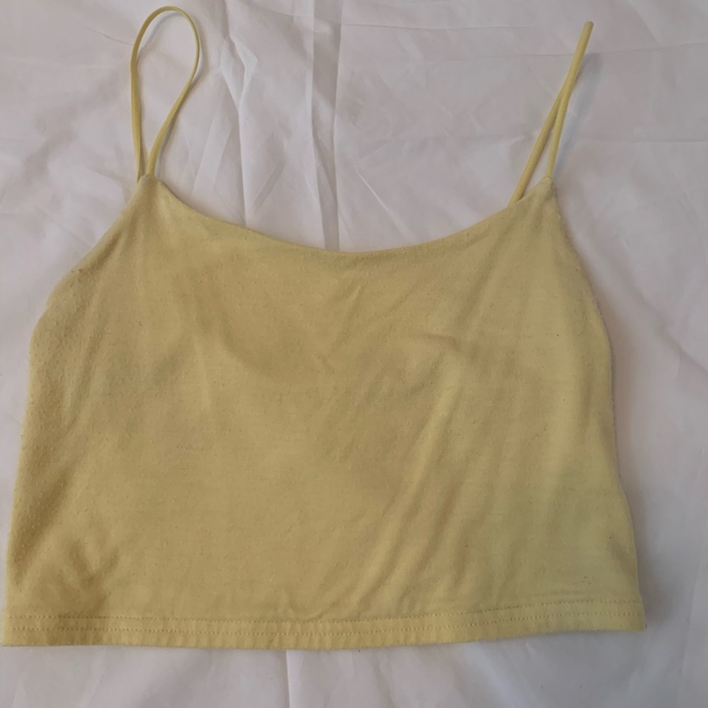 yellow cropped tank top from pacsun